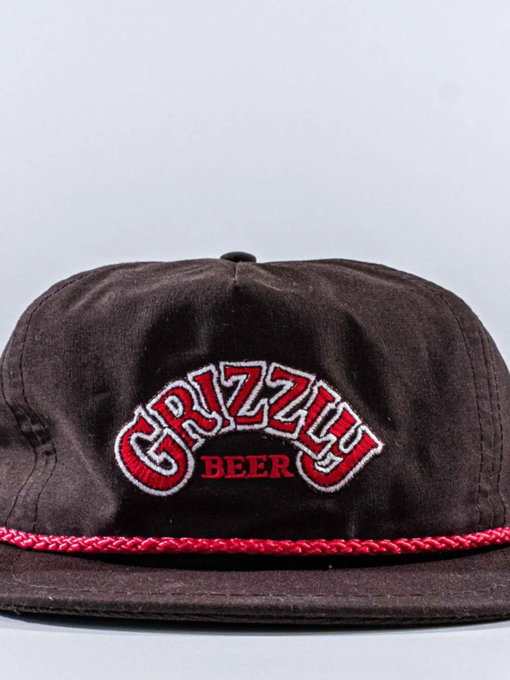 Vintage 80s Grizzly Beer Rope Snapback Hat Canadian Lager Cap